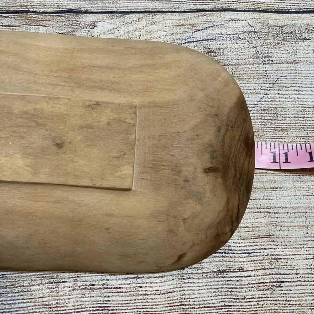 Carved Wooden Serving Tray 3 Section Rustic Primitive‎ Natural